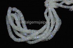 White Rainbow Far Faceted Tyre Beads